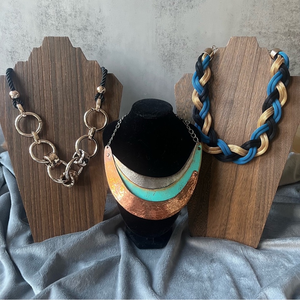 3 Necklace Lot – Boho& Contemporary – Statement Jewelry